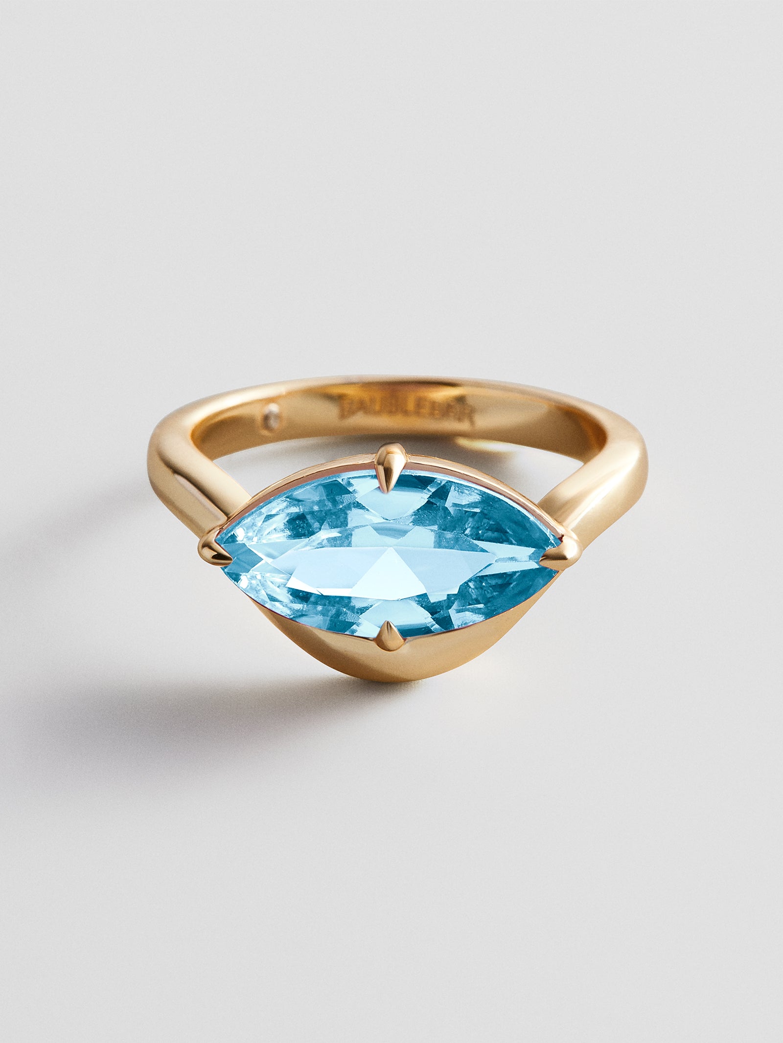 Wavy Custom Birthstone Ring - Gold