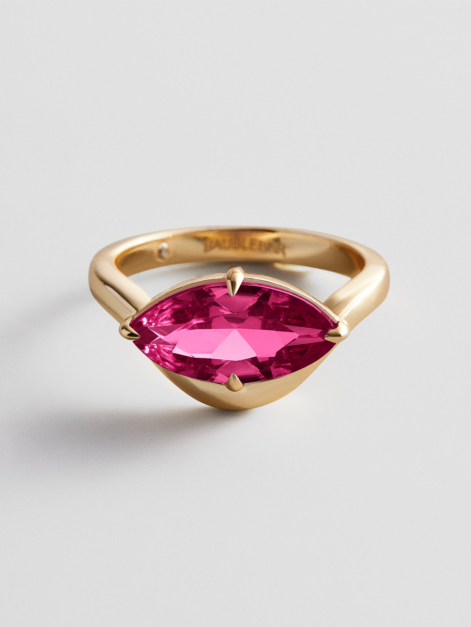 Wavy Custom Birthstone Ring - Gold