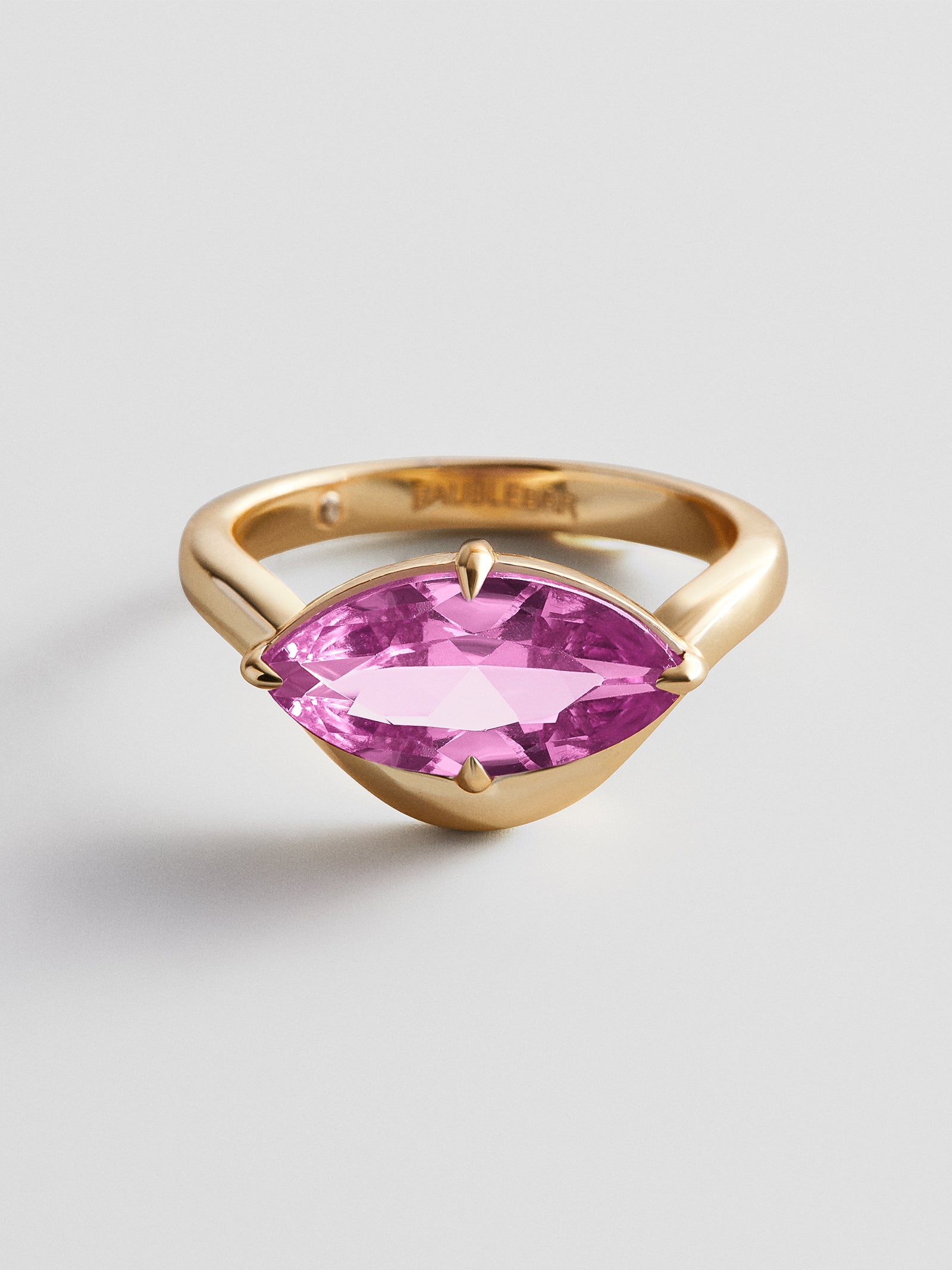 Wavy Custom Birthstone Ring - Gold