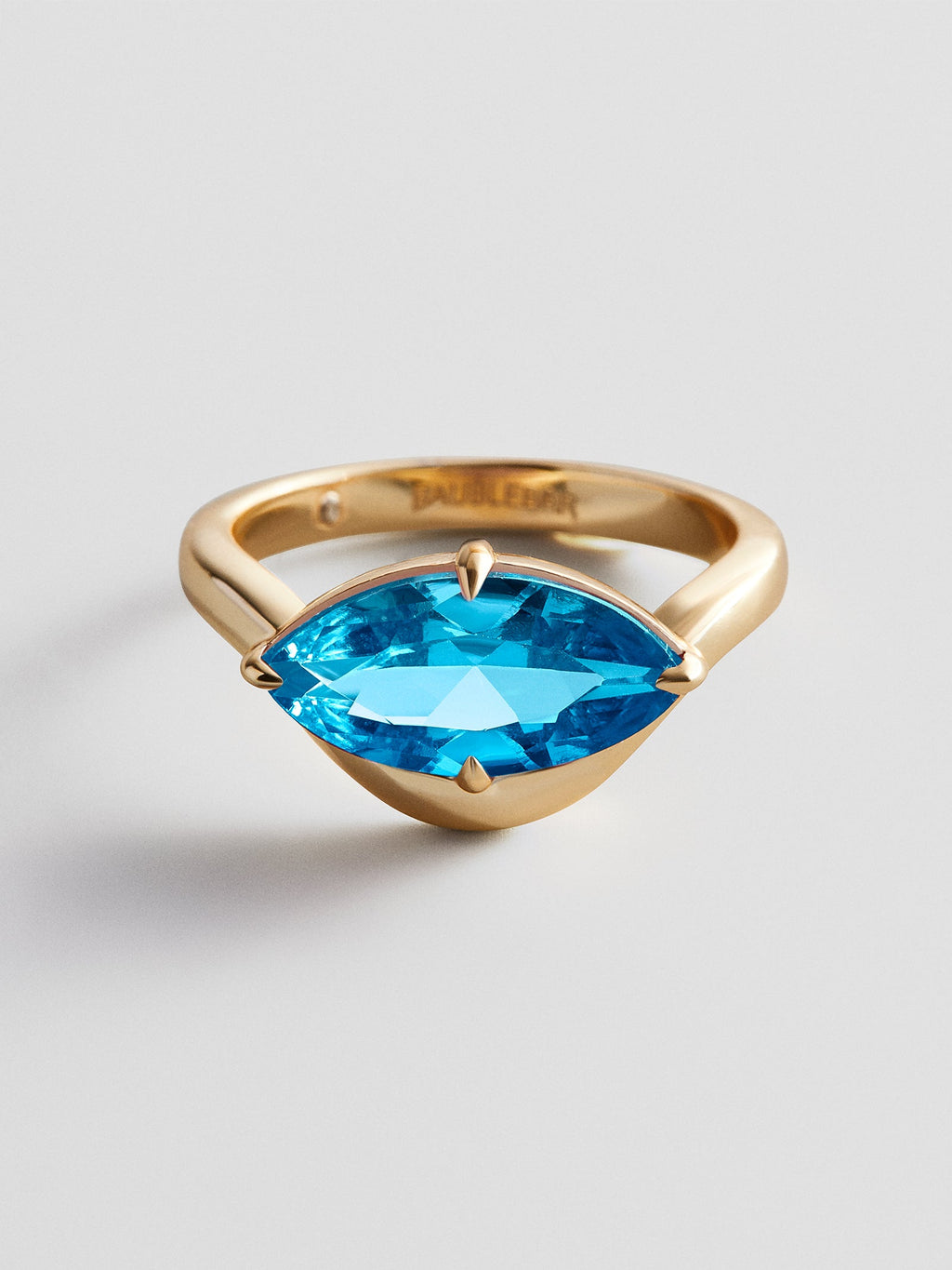 Wavy Custom Birthstone Ring - Gold
