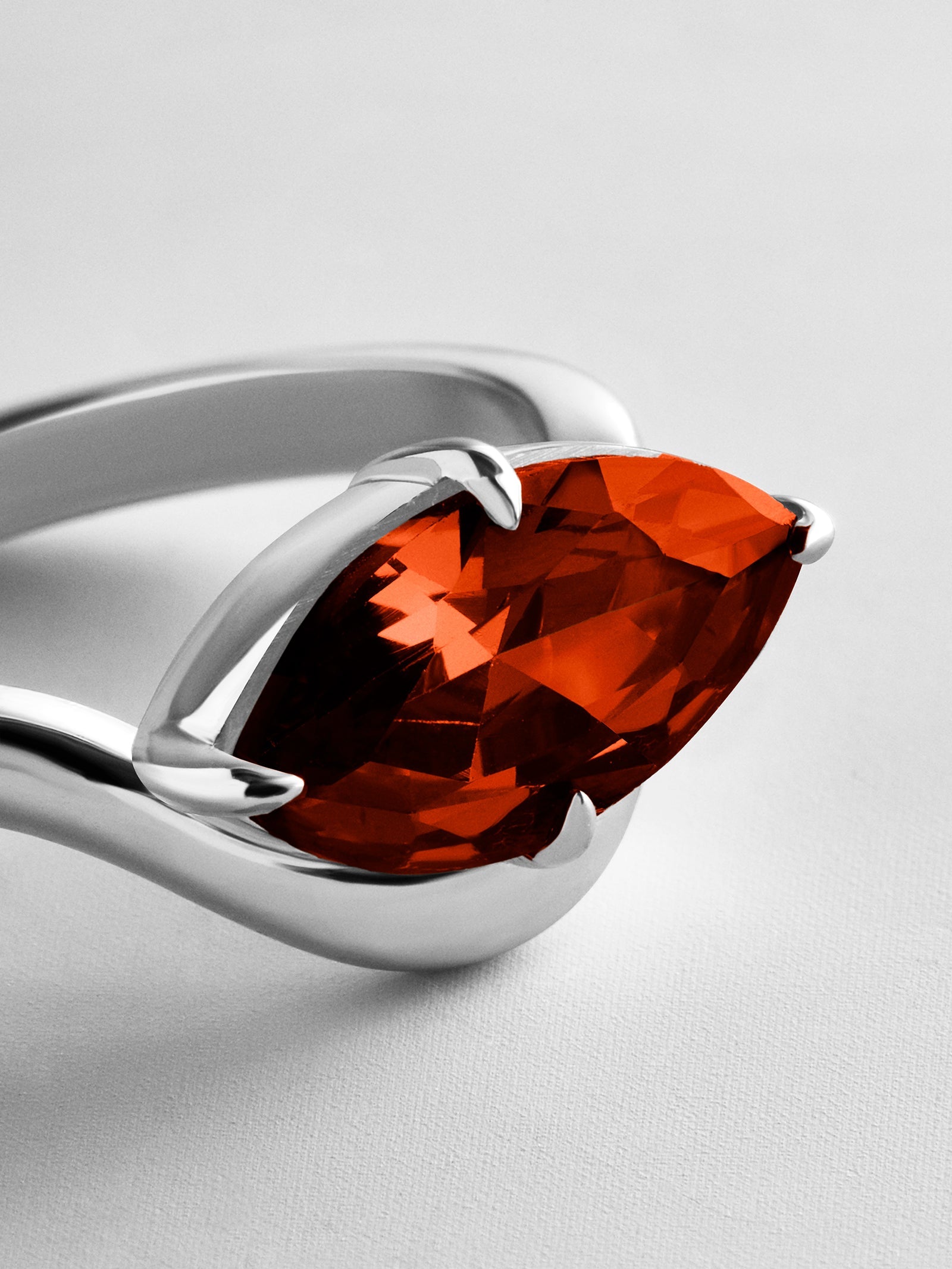Wavy Custom Birthstone Ring - Silver