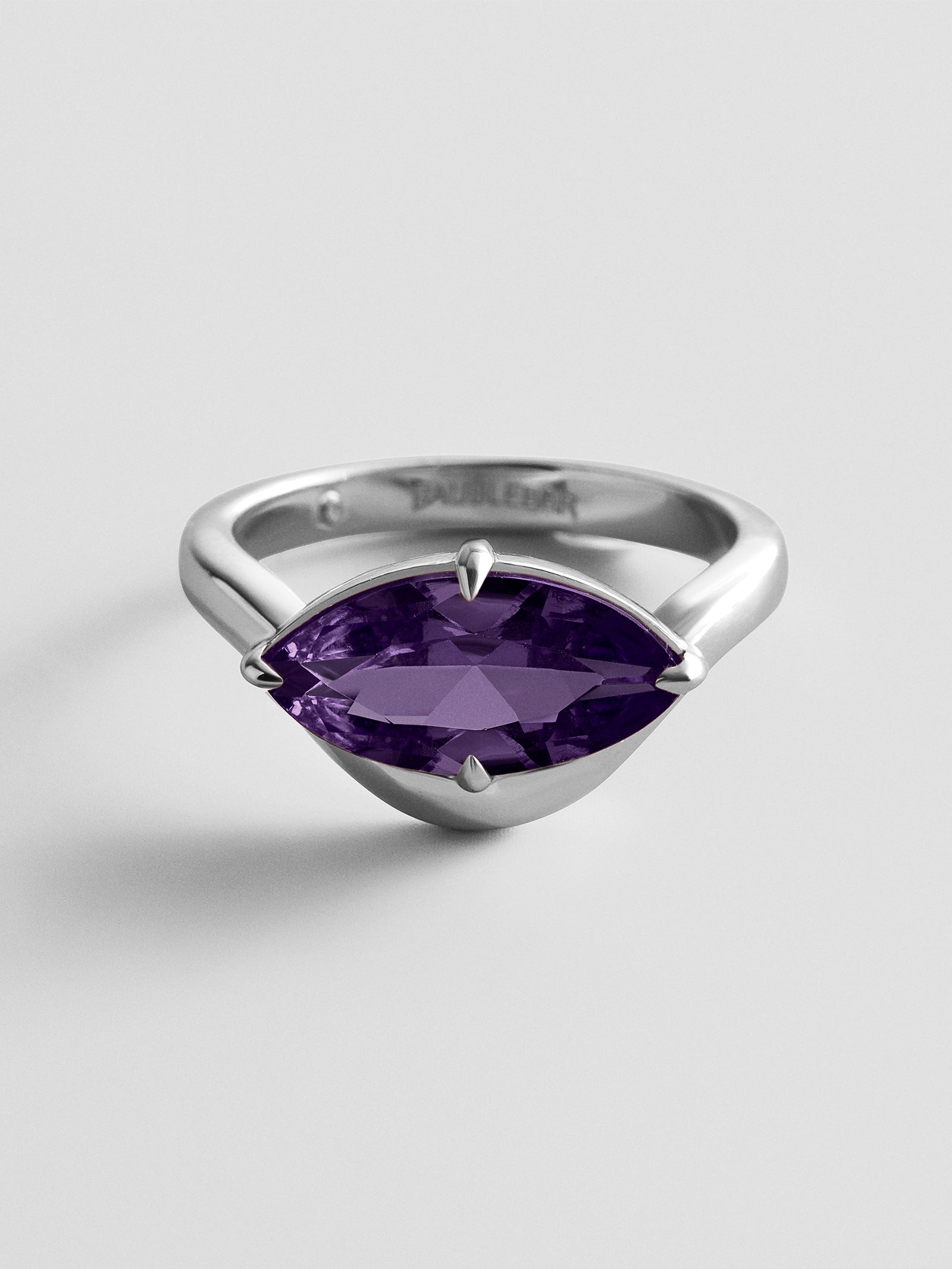 Wavy Custom Birthstone Ring - Silver