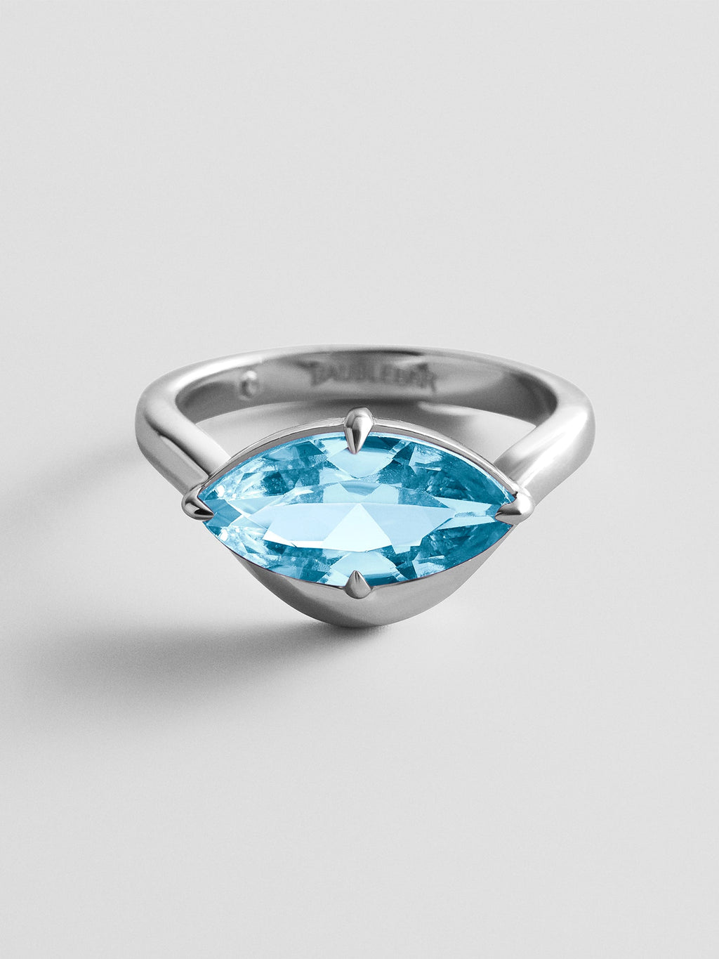 Wavy Custom Birthstone Ring - Silver