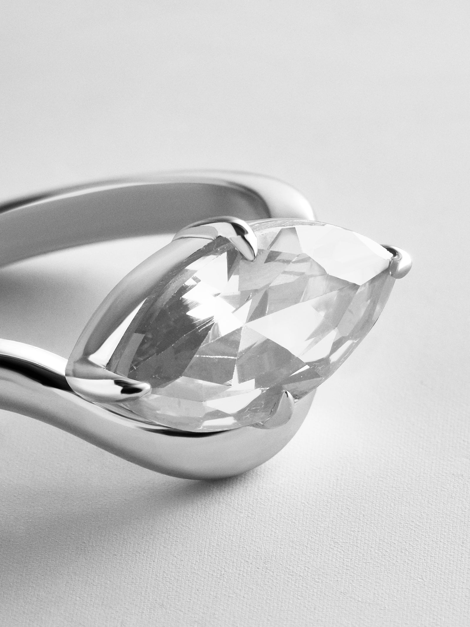 Wavy Custom Birthstone Ring - Silver
