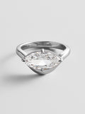 Wavy Custom Birthstone Ring - Silver