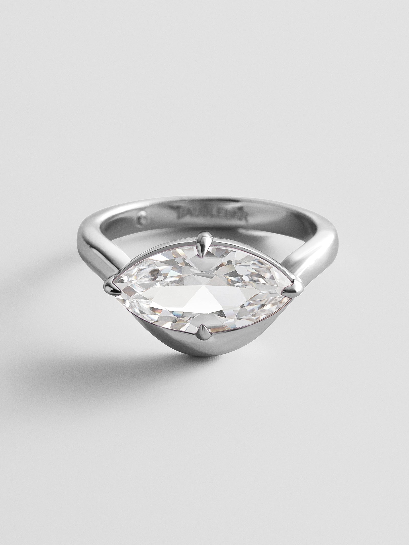 Wavy Custom Birthstone Ring - Silver