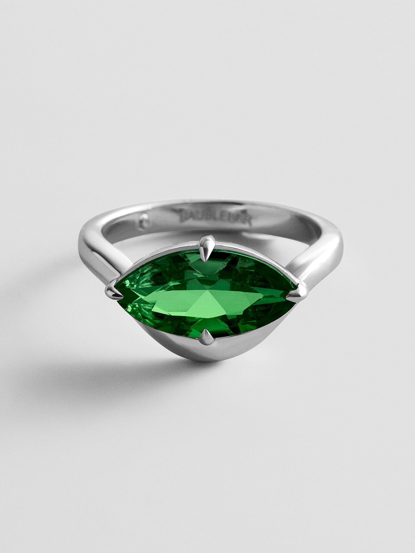 Wavy Custom Birthstone Ring - Silver