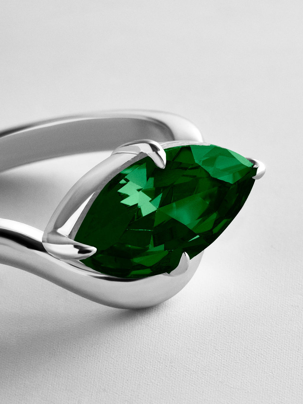 Wavy Custom Birthstone Ring - Silver