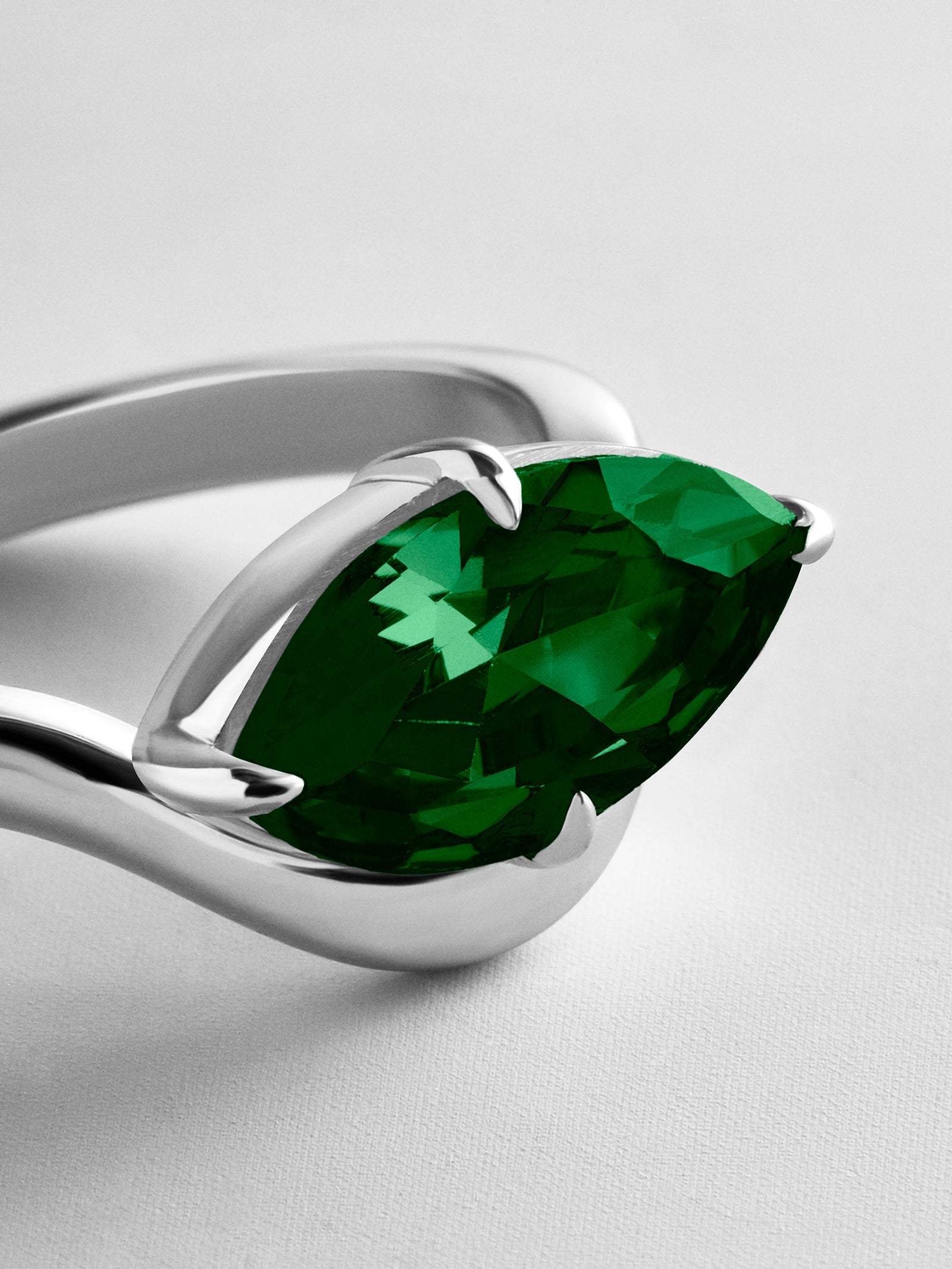 Wavy Custom Birthstone Ring - Silver