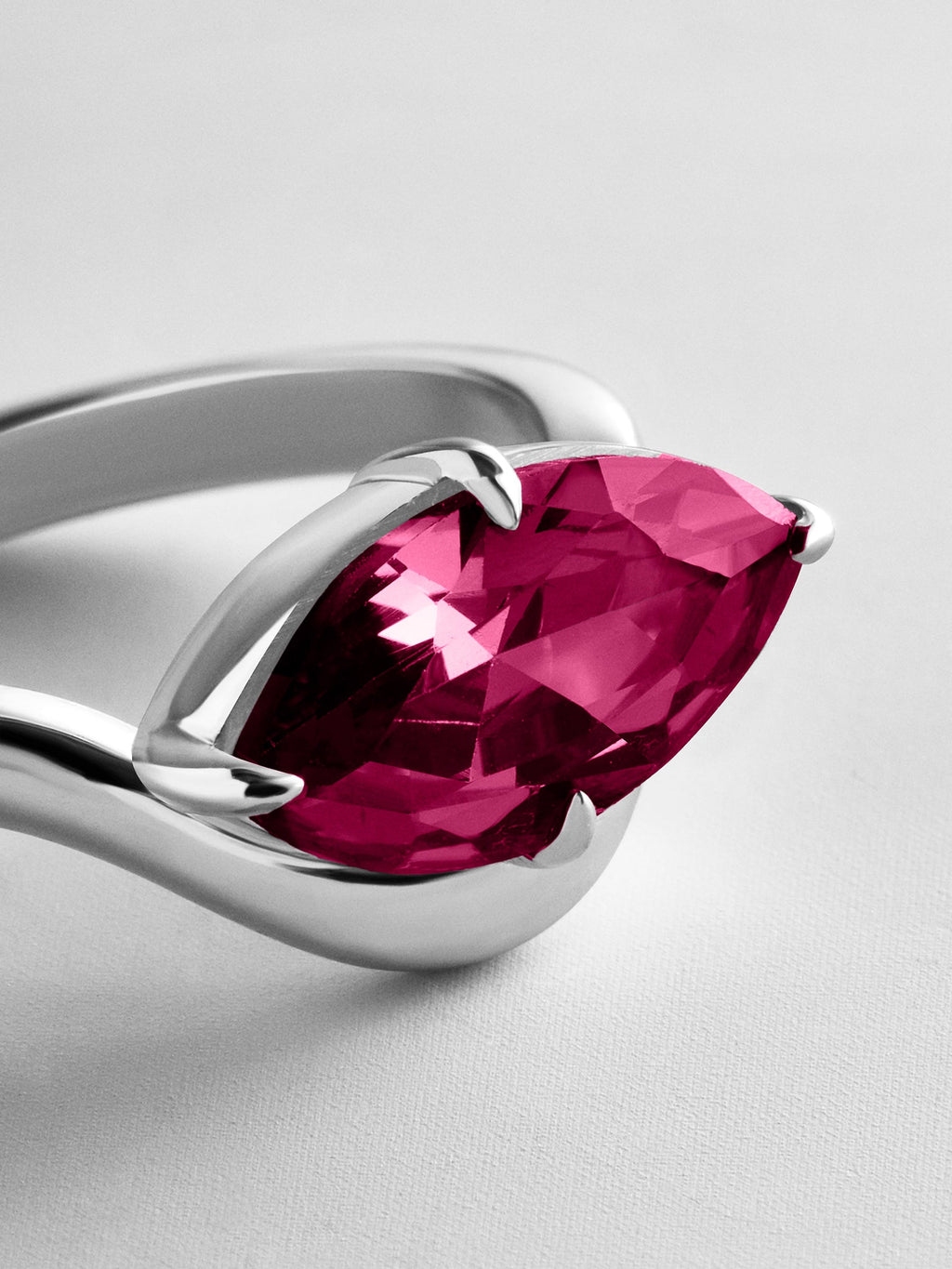 Wavy Custom Birthstone Ring - Silver
