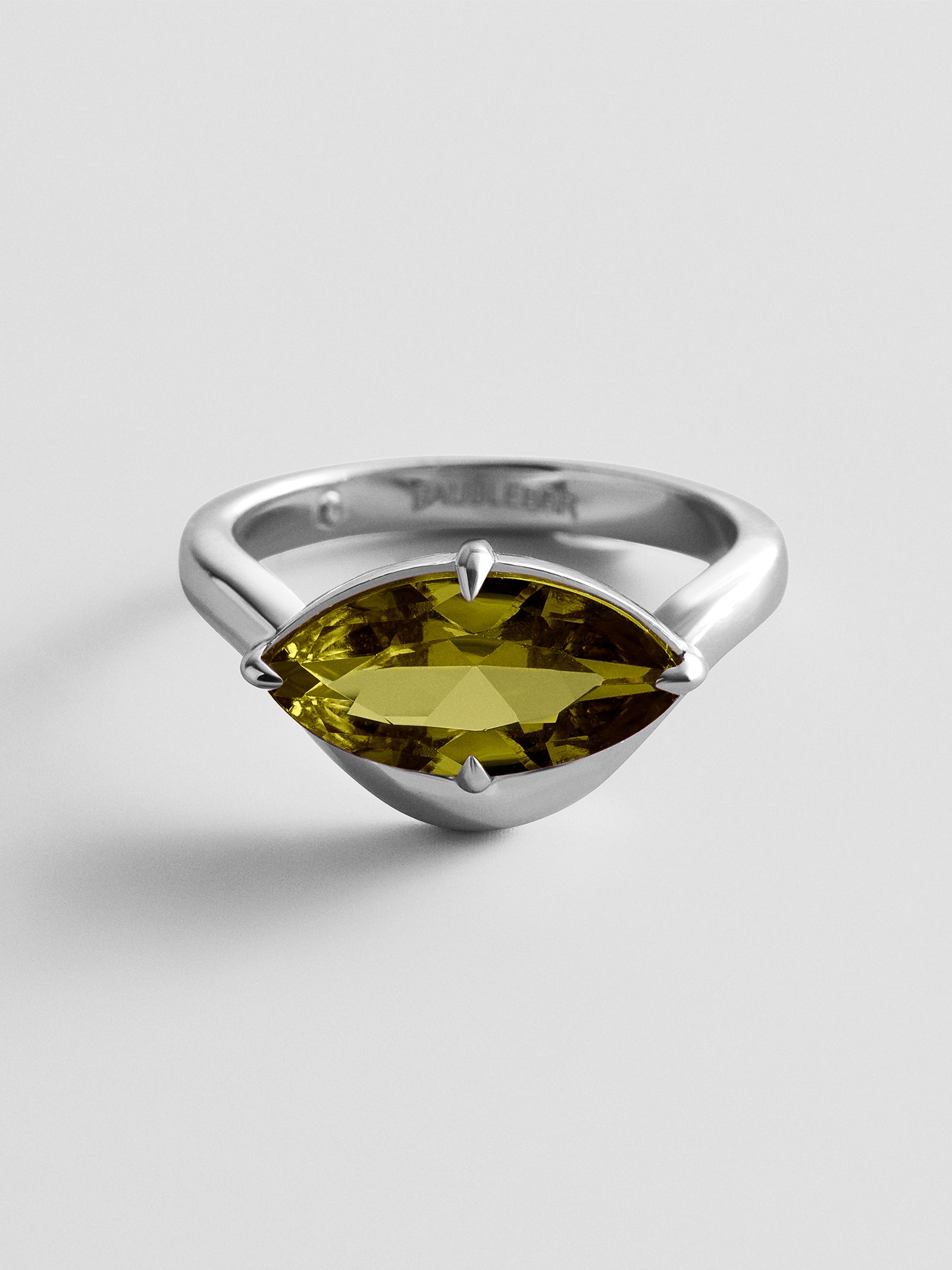 Wavy Custom Birthstone Ring - Silver