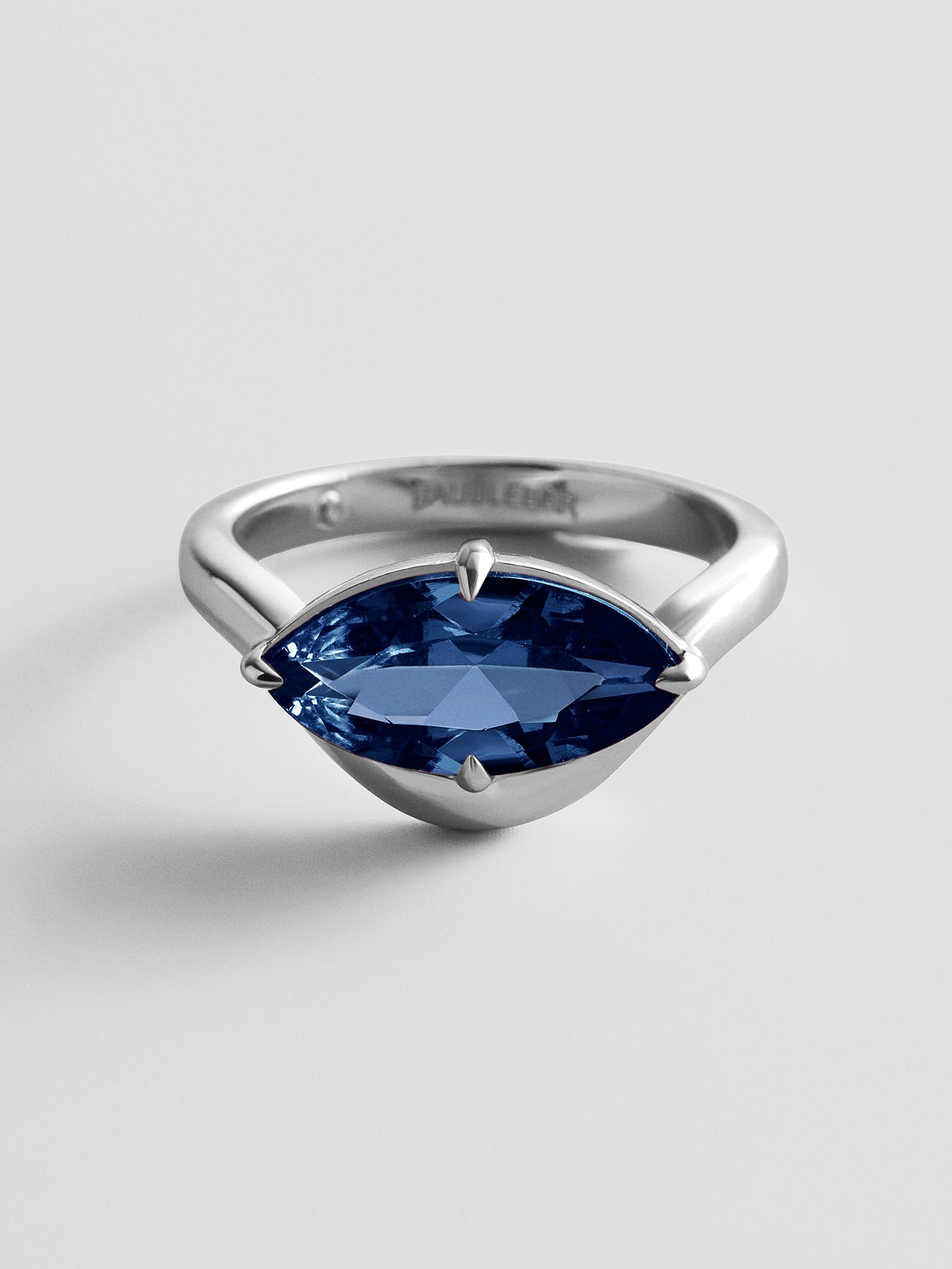 Wavy Custom Birthstone Ring - Silver