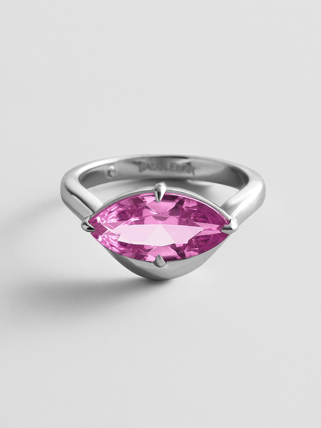 Wavy Custom Birthstone Ring - Silver