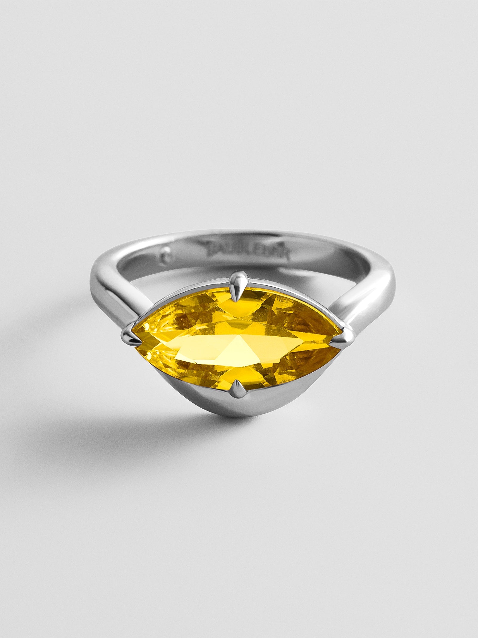 Wavy Custom Birthstone Ring - Silver