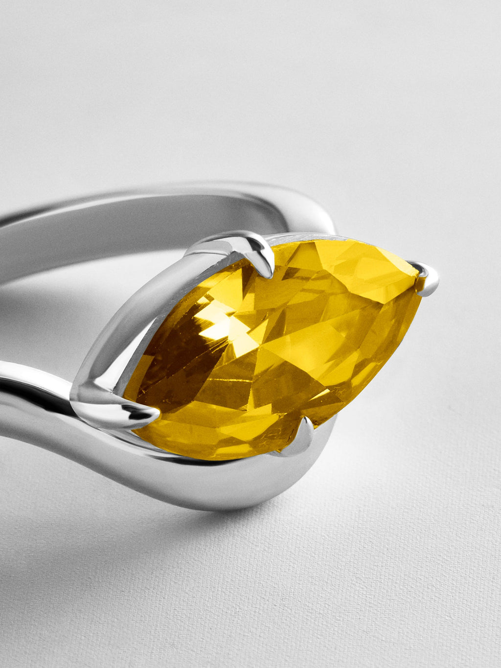 Wavy Custom Birthstone Ring - Silver