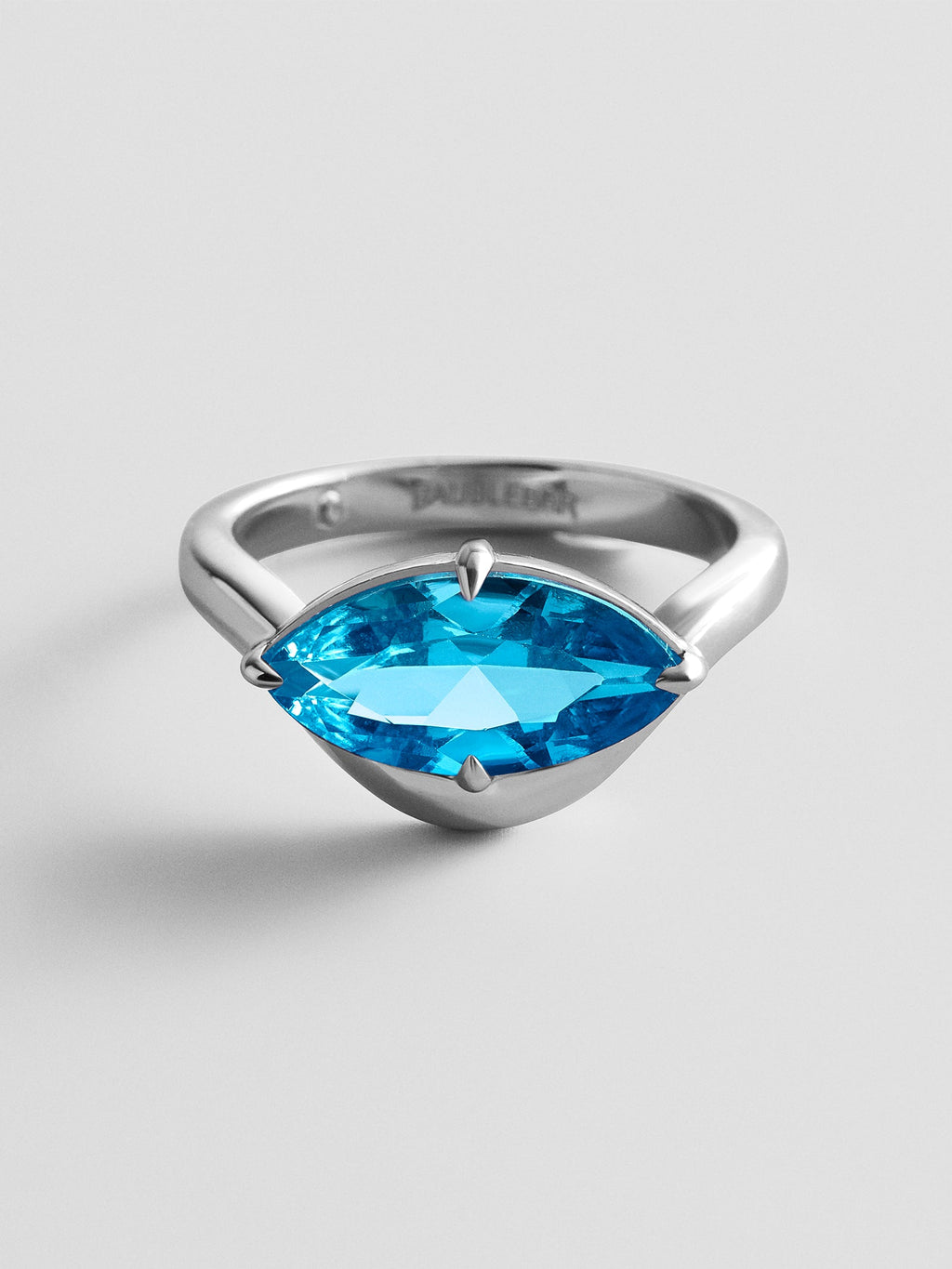 Wavy Custom Birthstone Ring - Silver