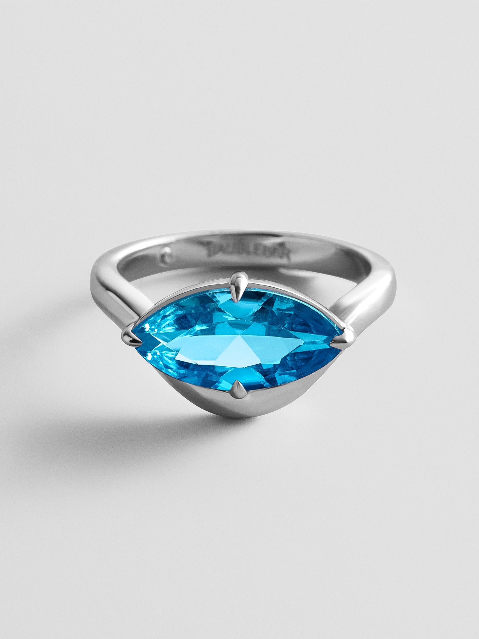 Wavy Custom Birthstone Ring - Silver