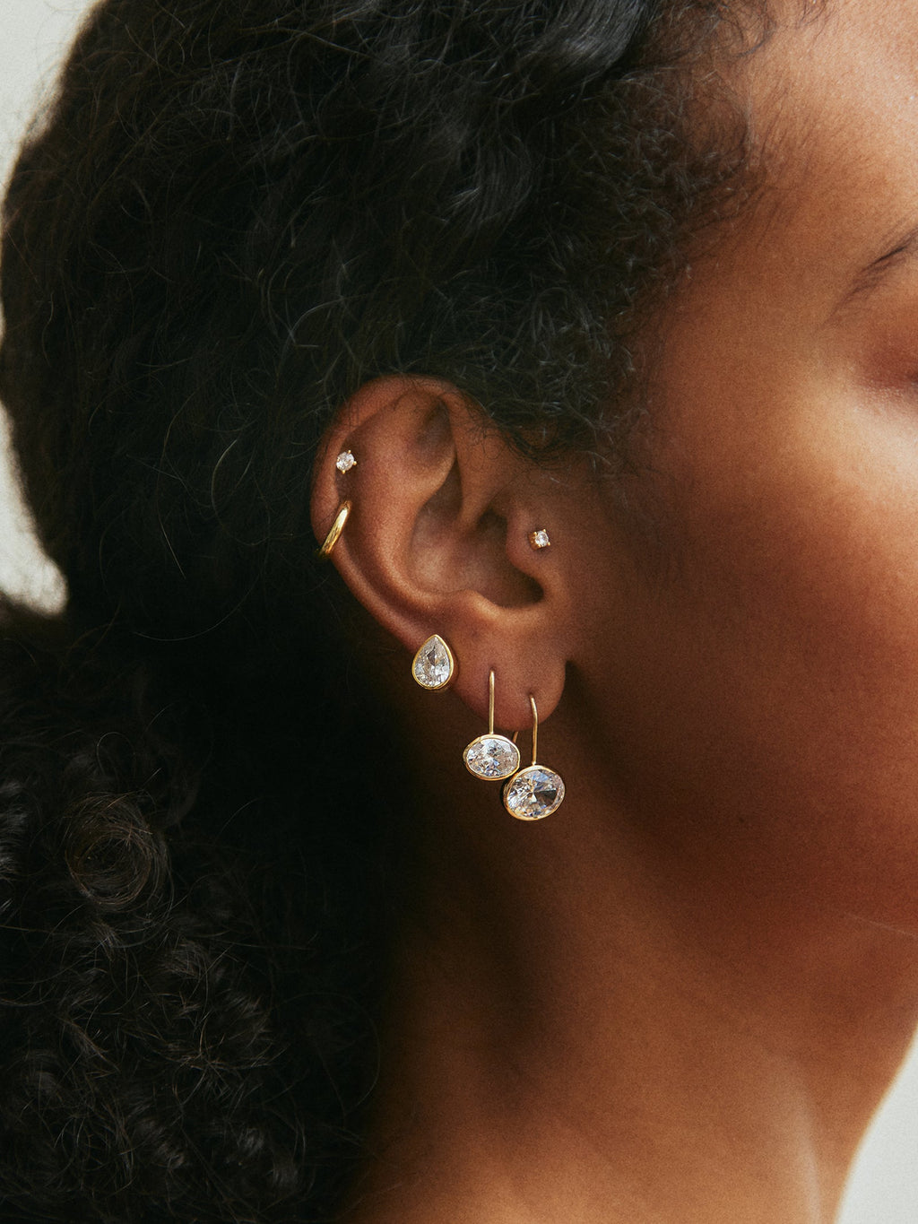 Fallon 14K Gold Bezel Earrings - Gold