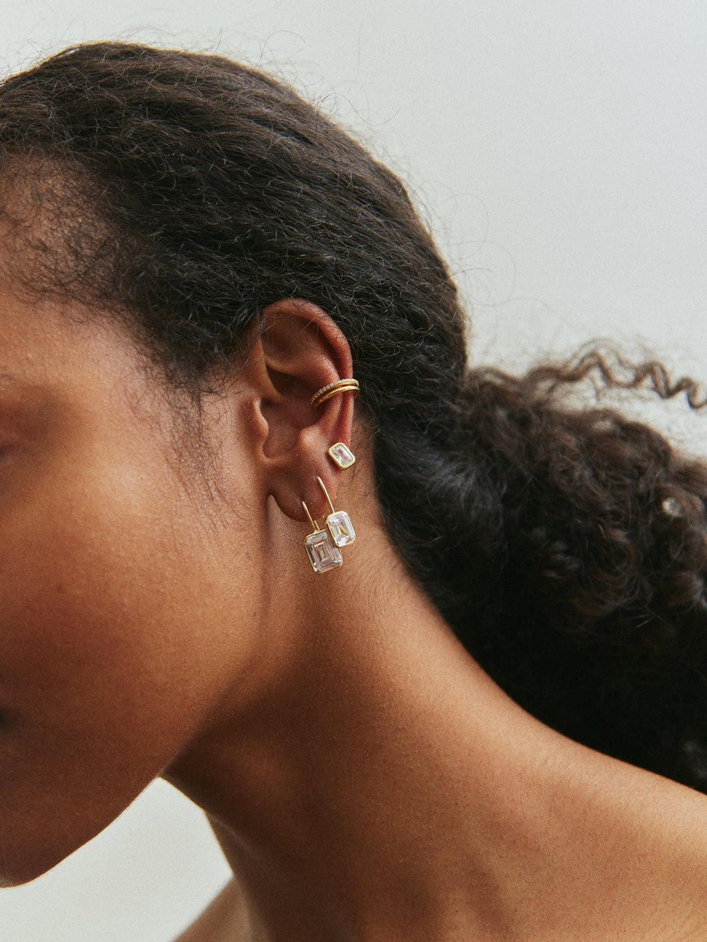 Fallon 14K Gold Bezel Earrings - Gold