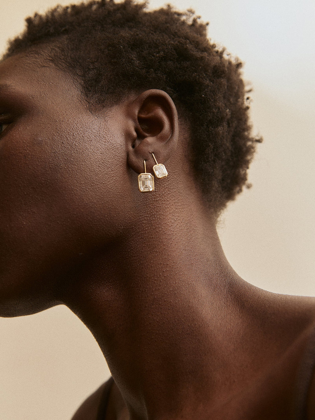 Fallon 14K Gold Bezel Earrings - Gold