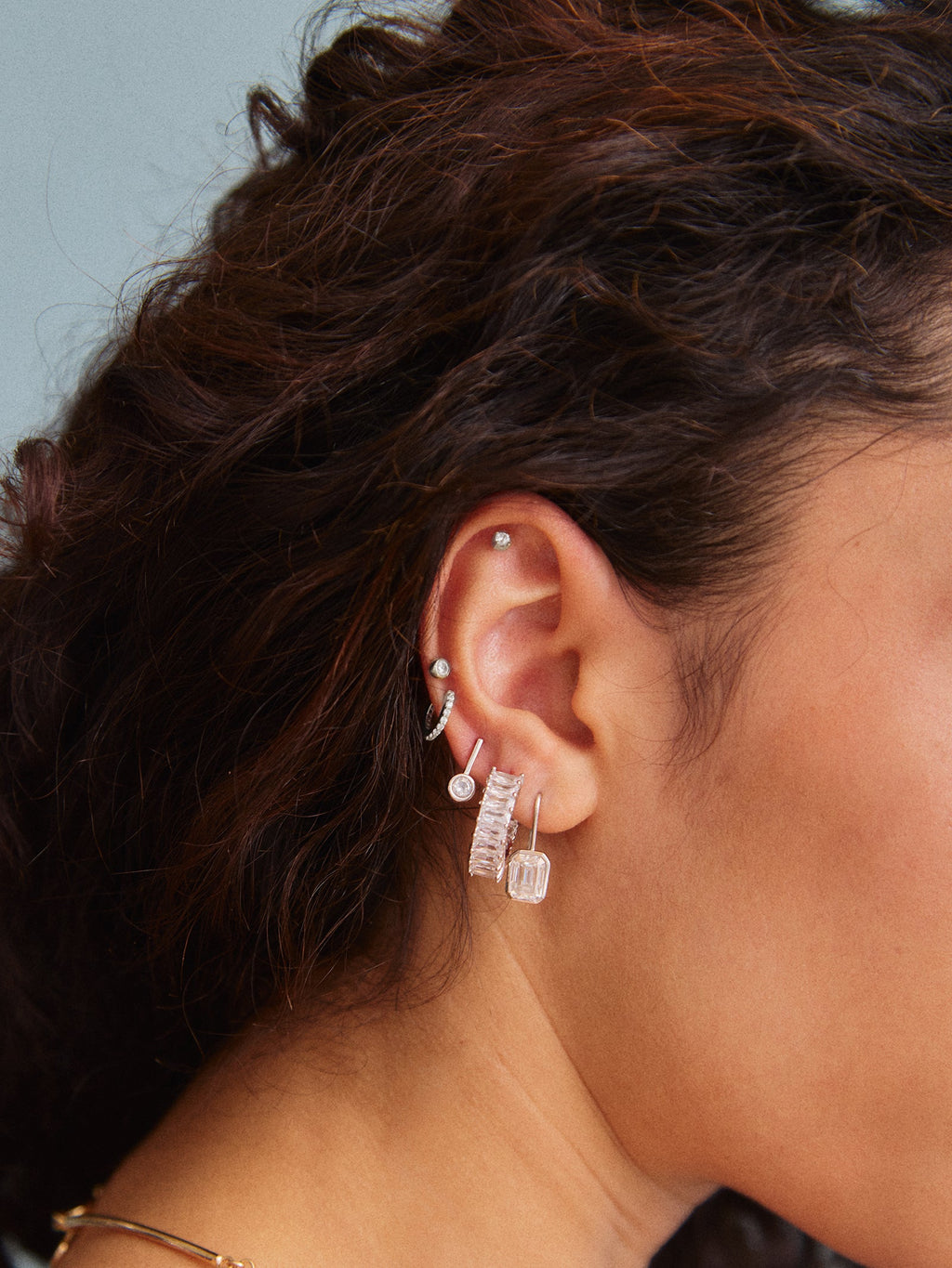 Fallon Sterling Silver Bezel Earrings - Silver