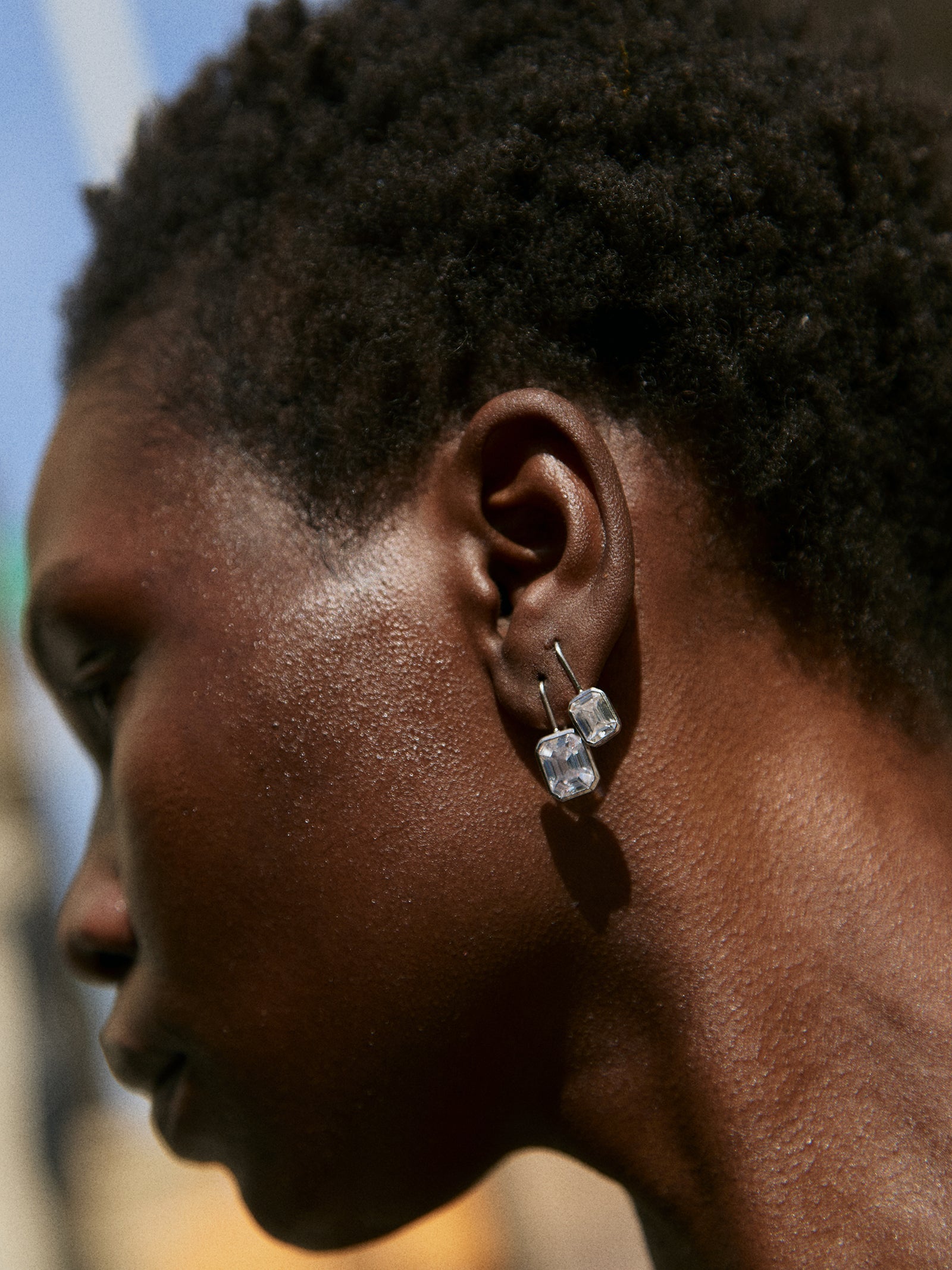 Fallon Sterling Silver Bezel Earrings - Silver