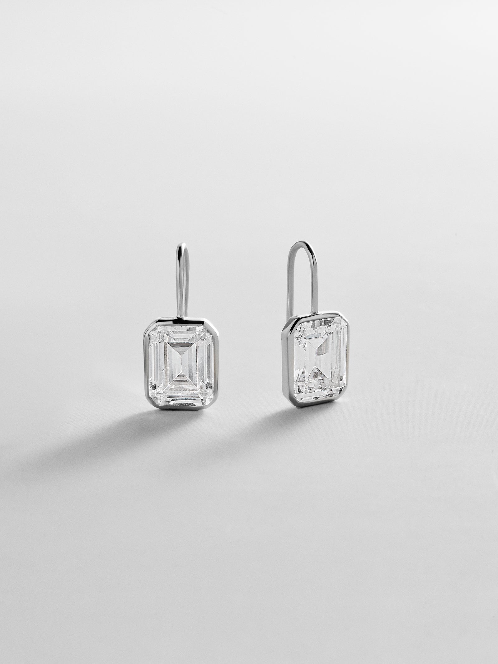 Fallon Sterling Silver Bezel Earrings - Silver