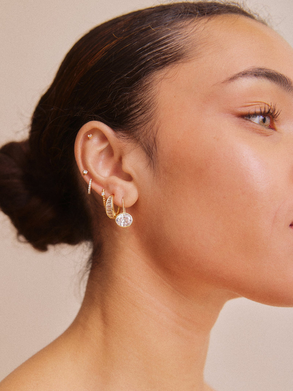 Fallon 14K Gold Bezel Earrings - Gold