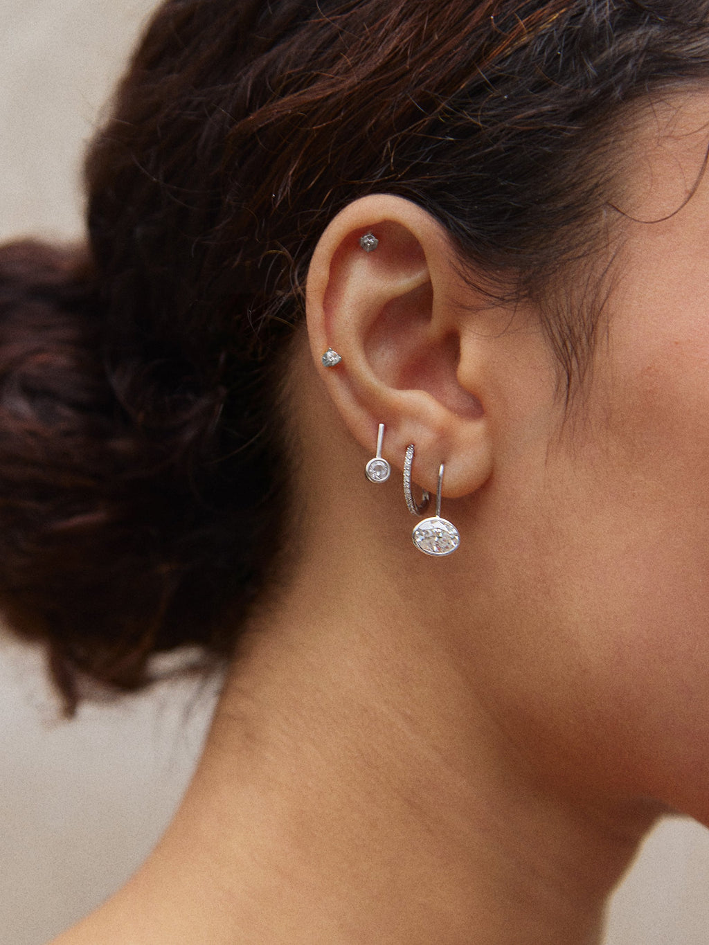 Fallon Sterling Silver Bezel Earrings - Silver