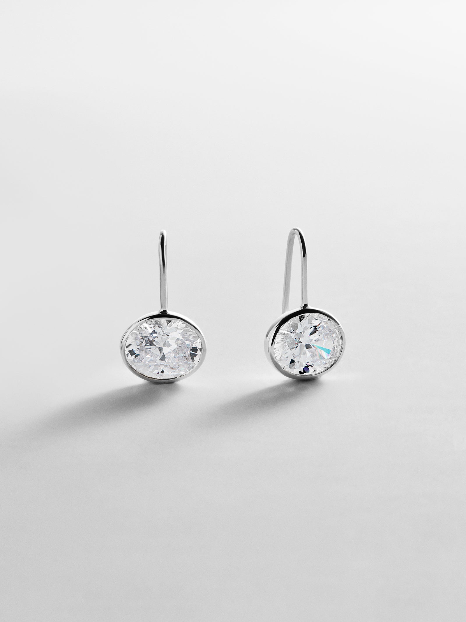 Fallon Sterling Silver Bezel Earrings - Silver
