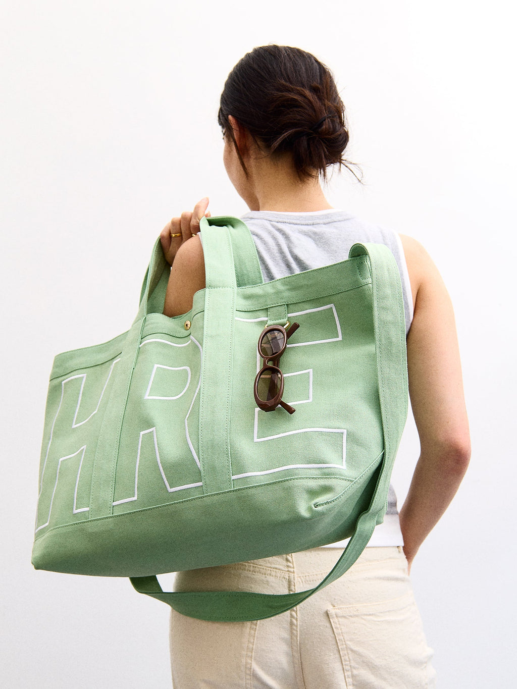Solid Custom Alpha Tote - Pistachio Green