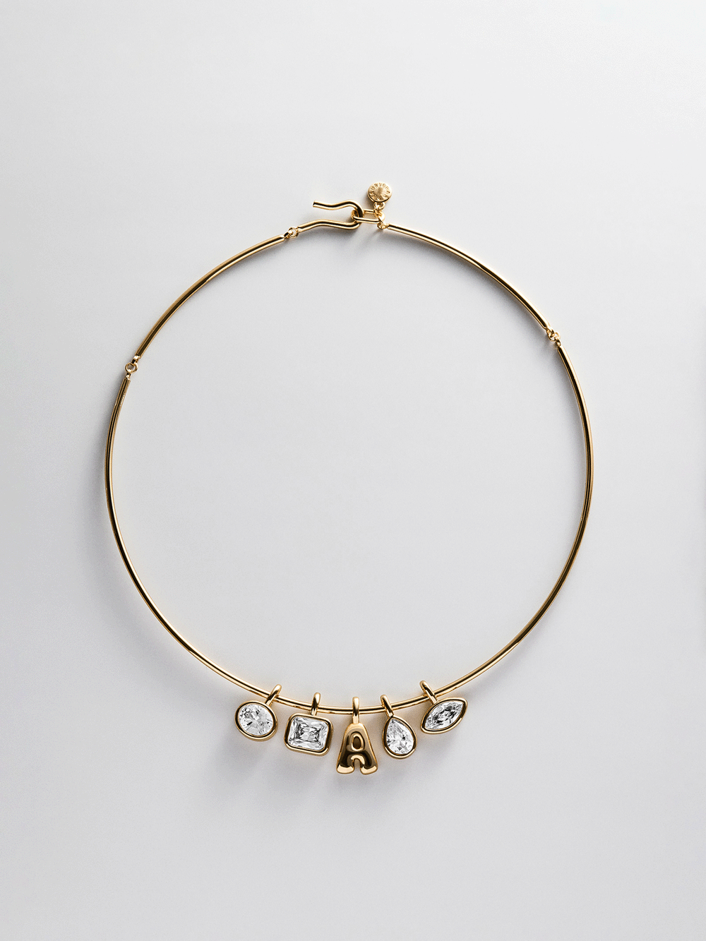 Lexi Removable Charm Custom Collar Necklace - Gold