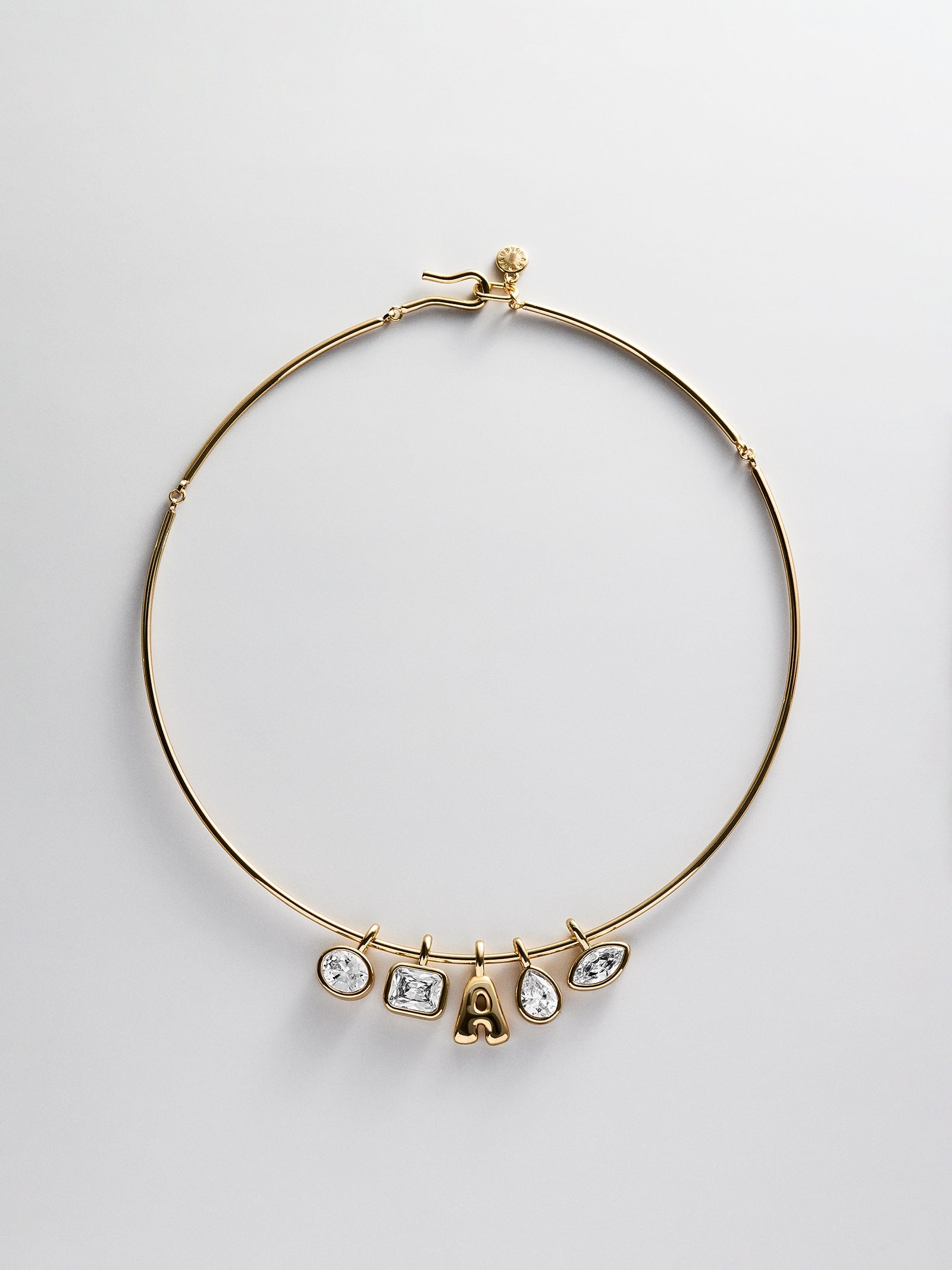 Lexi Removable Charm Custom Collar Necklace - Gold