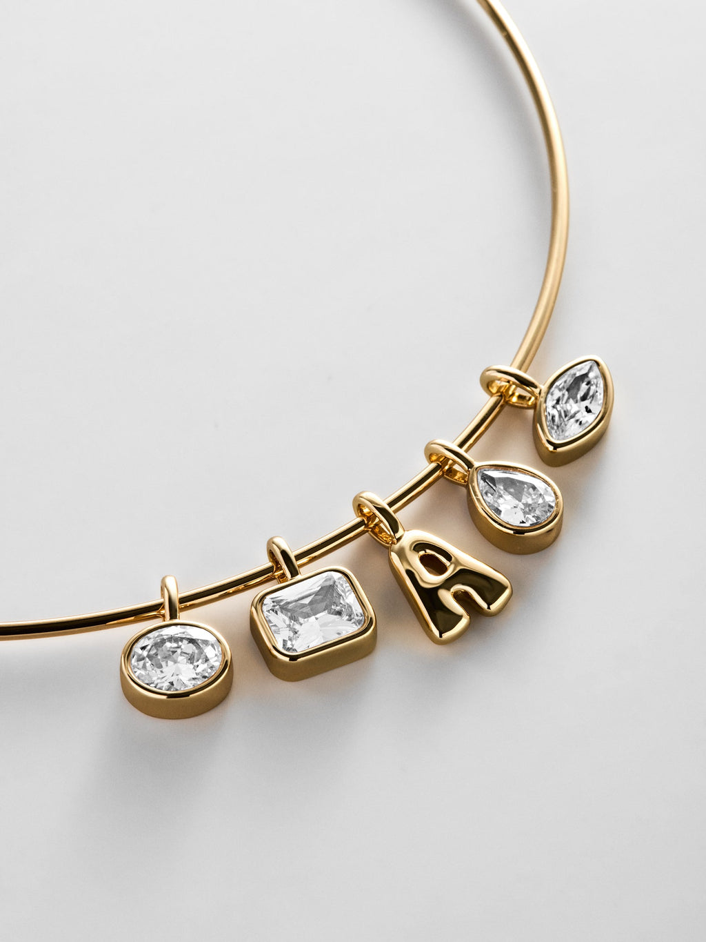 Lexi Removable Charm Custom Collar Necklace - Gold