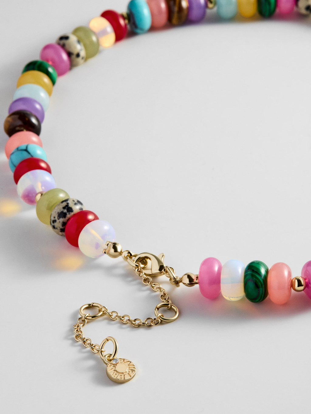 Semi-Precious Bubble Initial Necklace - Multi