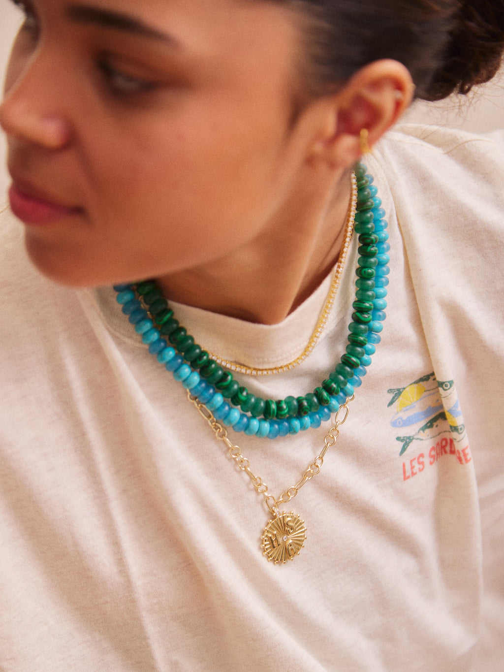 Joyce Semi-Precious Beaded Necklace - Malachite
