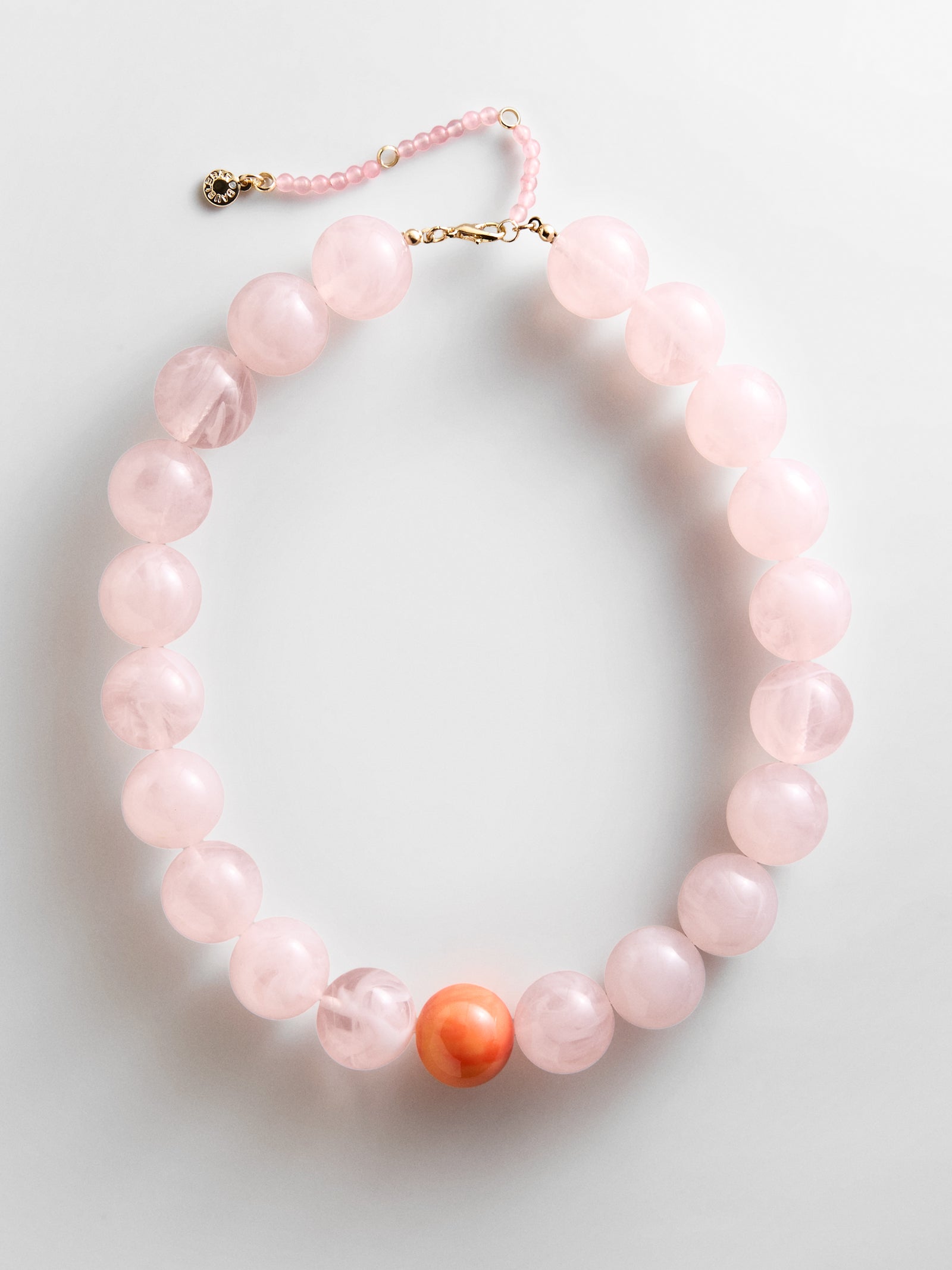 Jane Beaded Necklace - Rose Quartz/Carnelian
