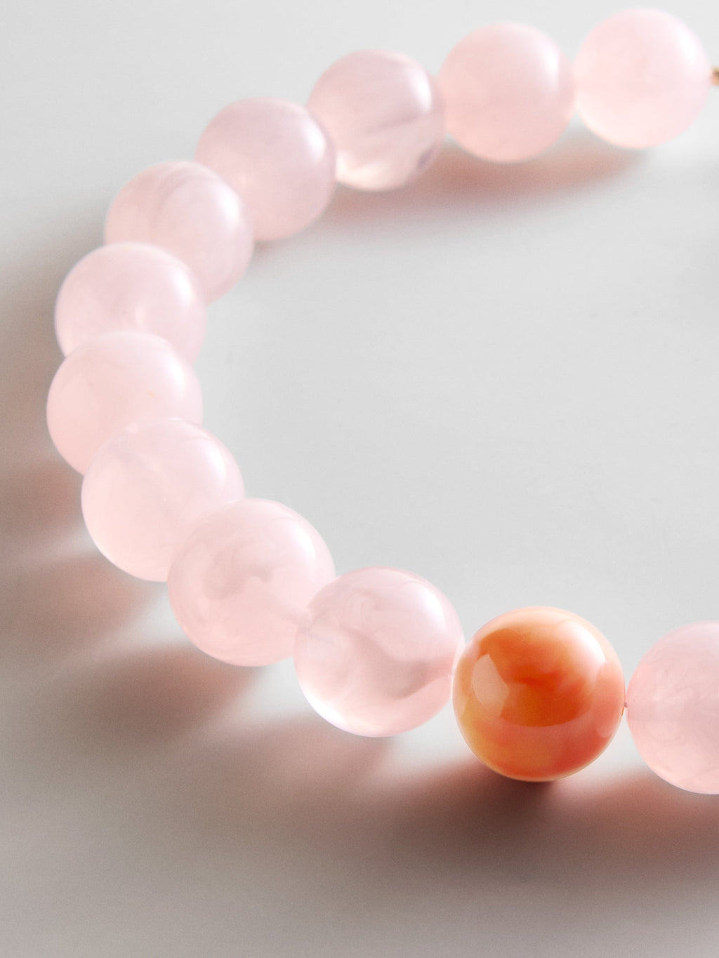 Jane Beaded Necklace - Rose Quartz/Carnelian