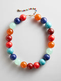 Jane Beaded Necklace - Red/Blue Multi