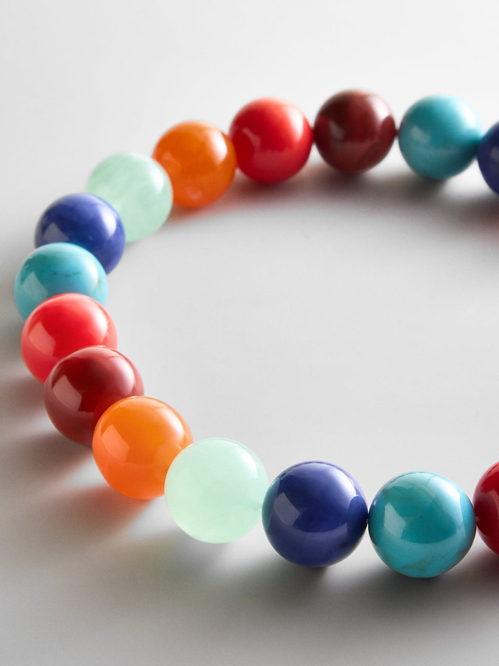 Jane Beaded Necklace - Red/Blue Multi