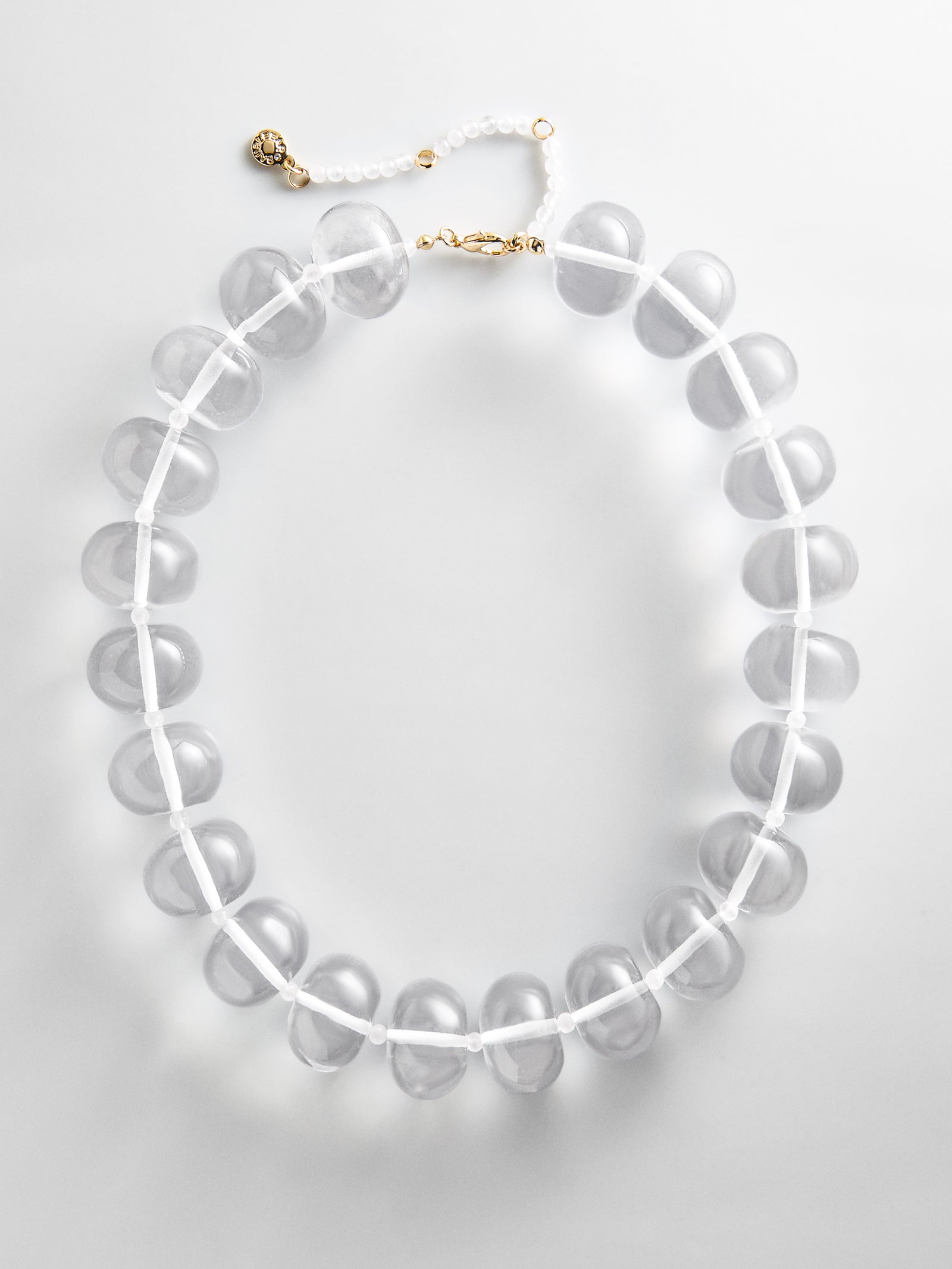 Joan Semi-Precious Necklace - Clear/White
