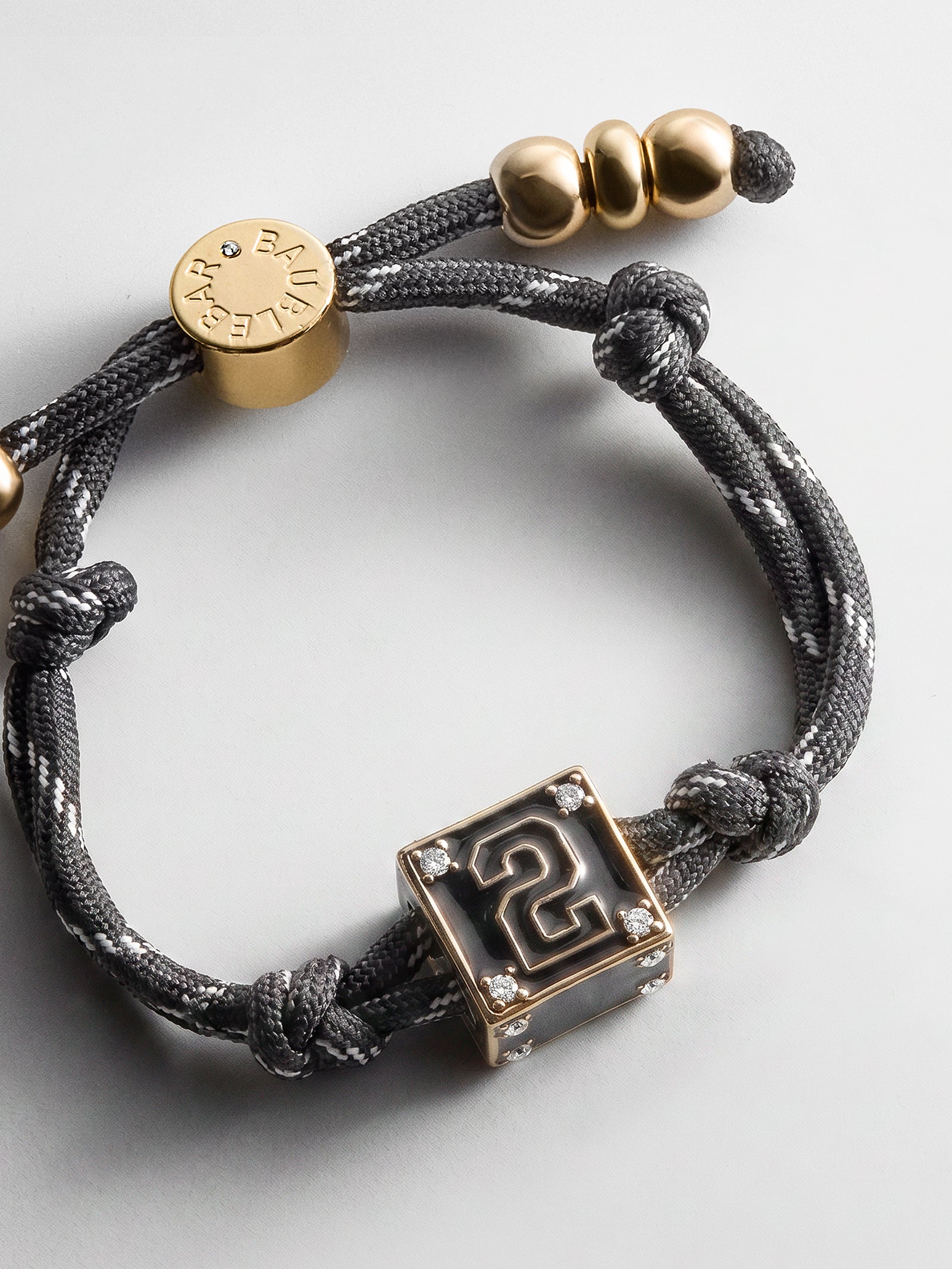 Block Party Varsity Number Custom Bracelet  - Onyx Single Digit