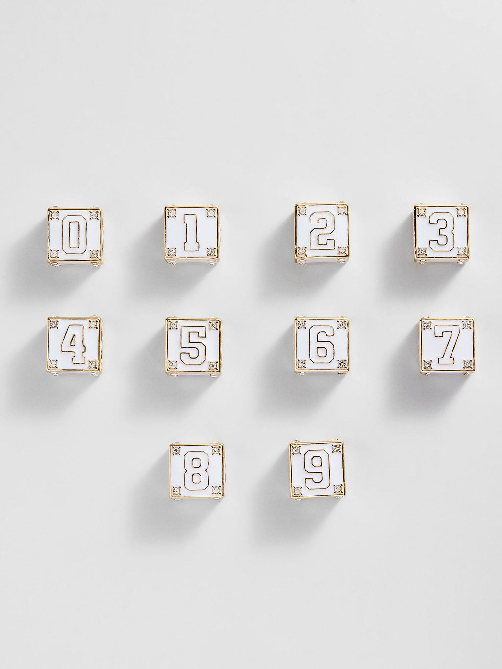 Block Party Varsity Number Custom Bracelet  - White Single Digit