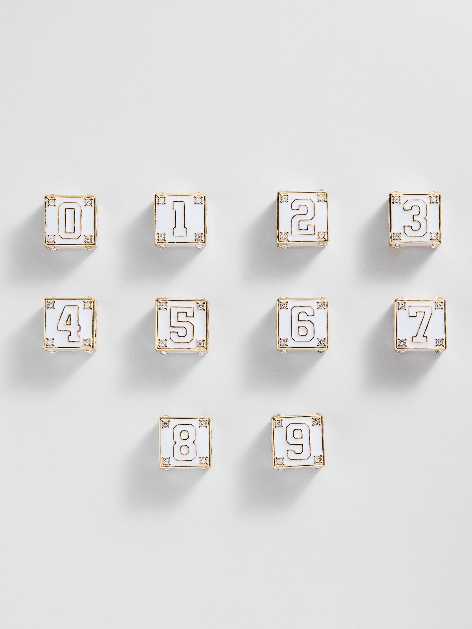 Block Party Varsity Number Custom Bracelet  - White Single Digit