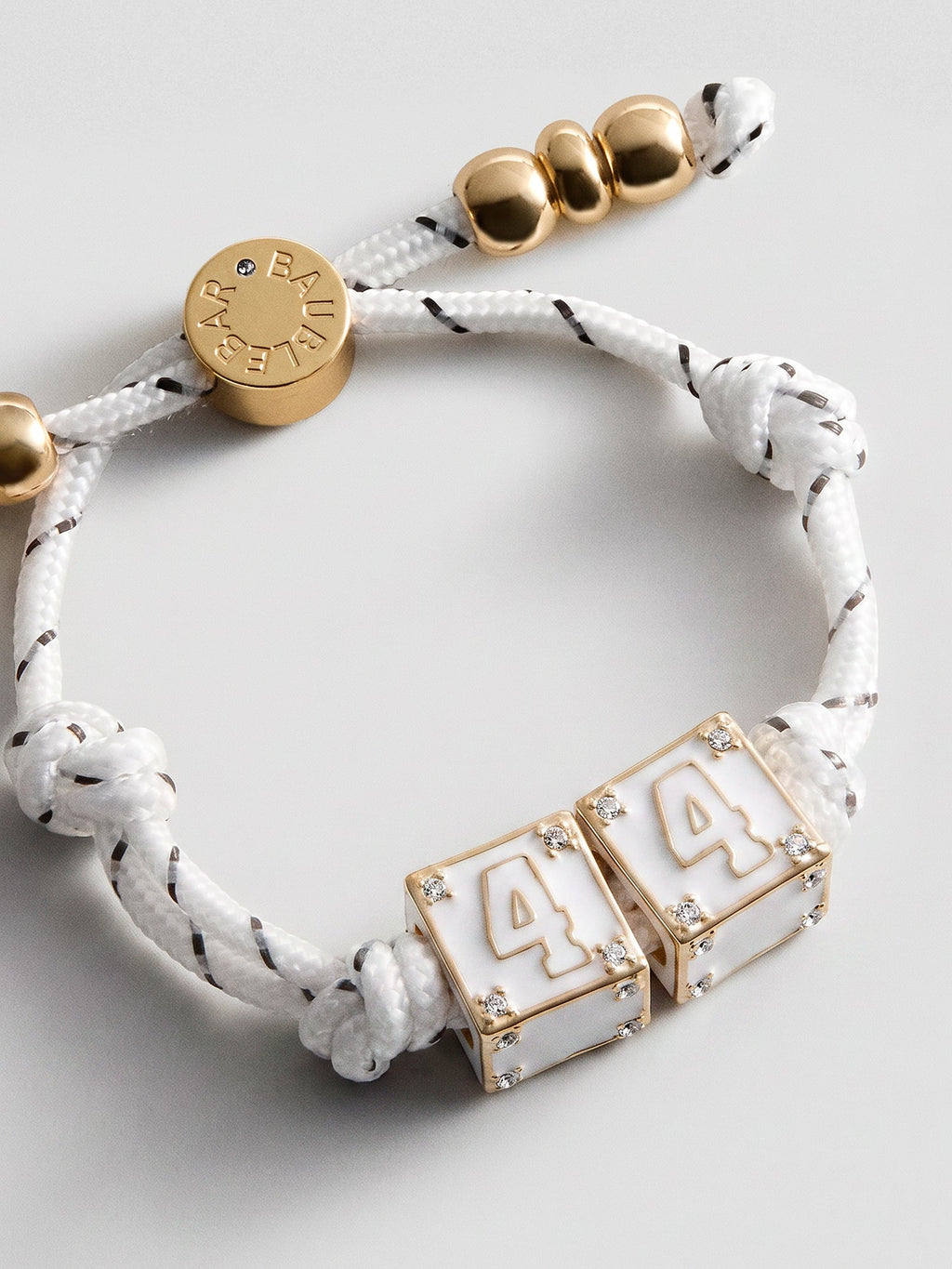 Block Party Varsity Number Custom Bracelet  - White Double Digit