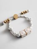 Block Party Varsity Number Custom Bracelet  - White Double Digit