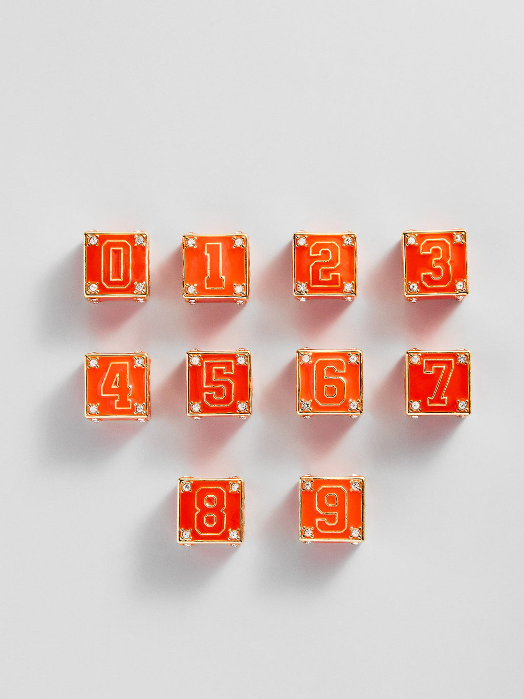 Block Party Varsity Number Custom Bracelet  - Tangerine Single Digit