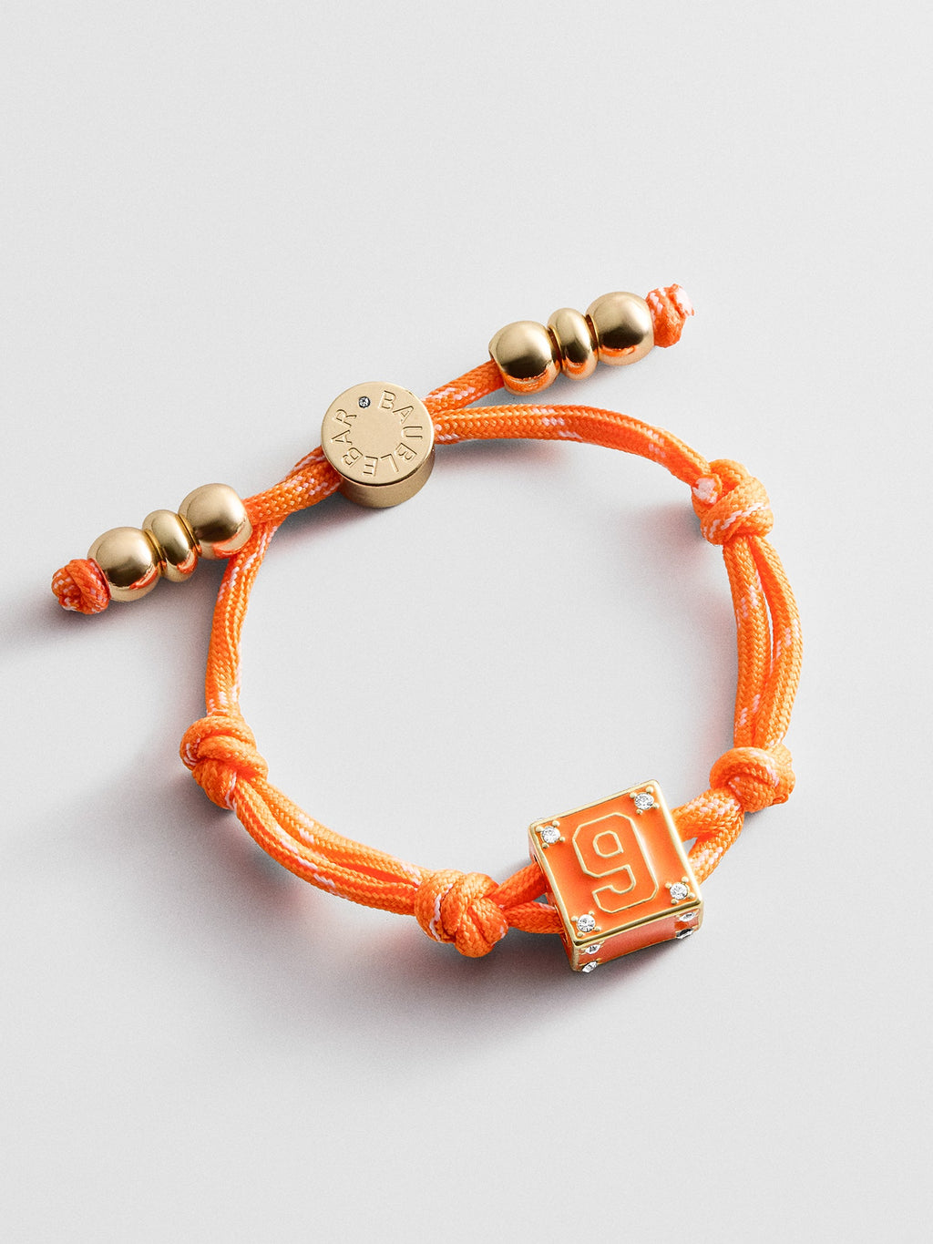 Block Party Varsity Number Custom Bracelet  - Tangerine Single Digit