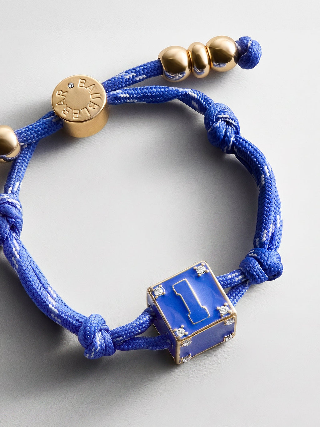 Block Party Varsity Number Custom Bracelet  - Cobalt Single Digit