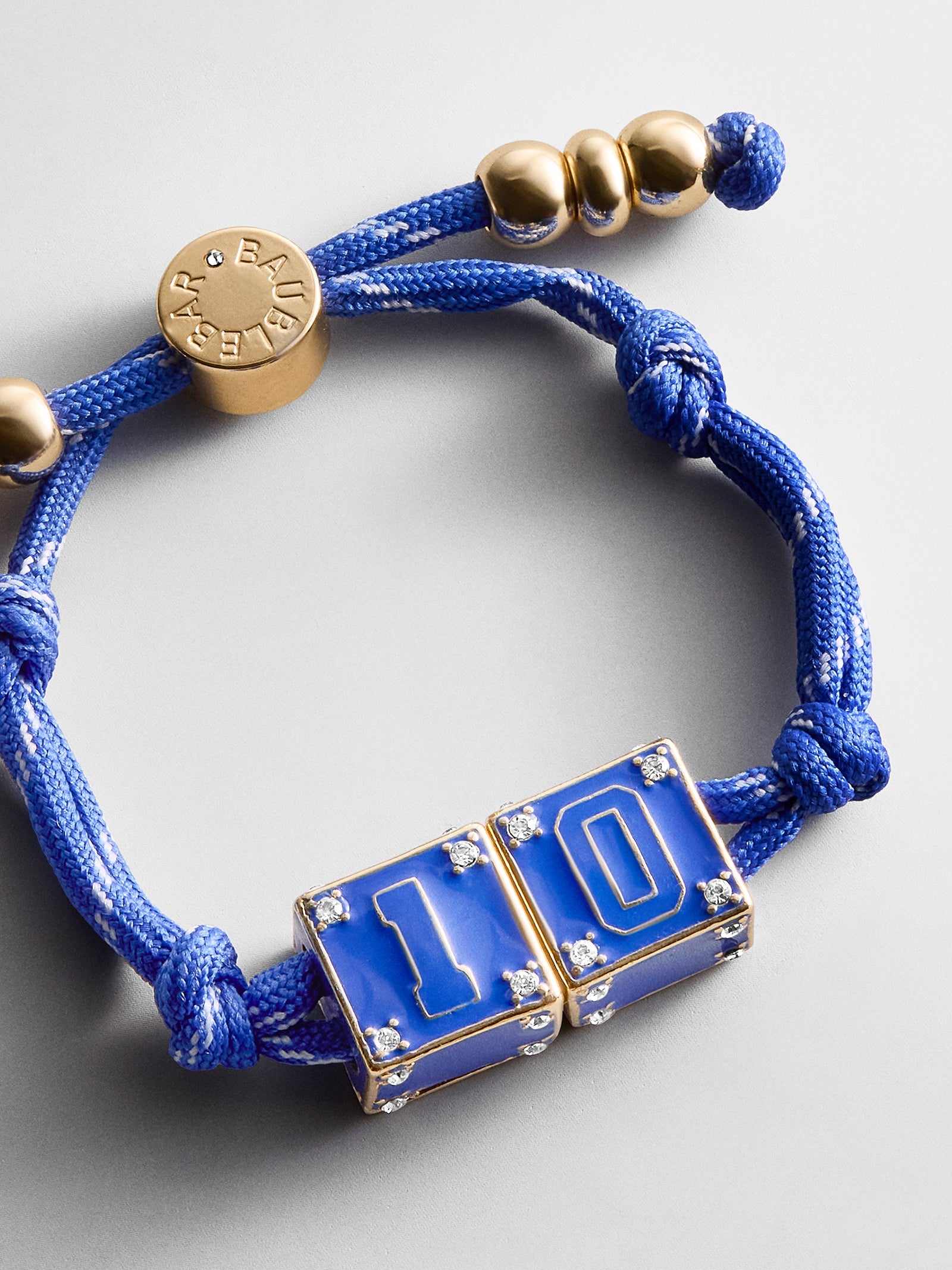 Block Party Varsity Number Custom Bracelet  - Cobalt Double Digit